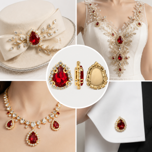 G&J Wholesale Tear Drop Sew-on Claw Rhinestones With Chain | Claw Rhinestone with Chain |