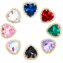 G&J Wholesale Heart Sew-on Claw Rhinestones With Chain | Claw Rhinestone with Chain |