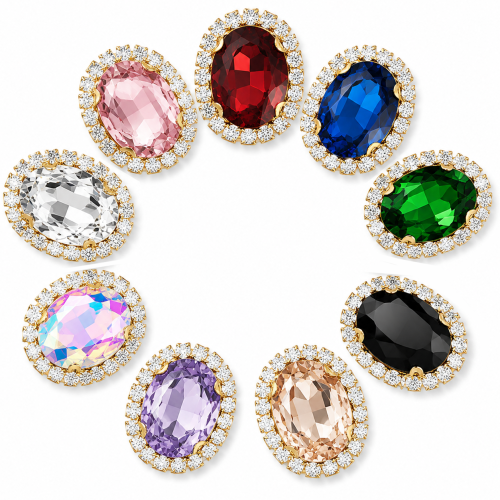 G&J Wholesale Oval Sew-on Claw Rhinestones With Chain | Claw Rhinestone with Chain |
