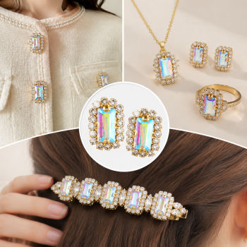 G&J Wholesale Rectangle Sew-on Claw Rhinestones With Chain | Claw Rhinestone with Chain |