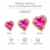 G&J Wholesale Tilted Heart Sew-on Claw Rhinestones With Chain | Claw Rhinestone with Chain |