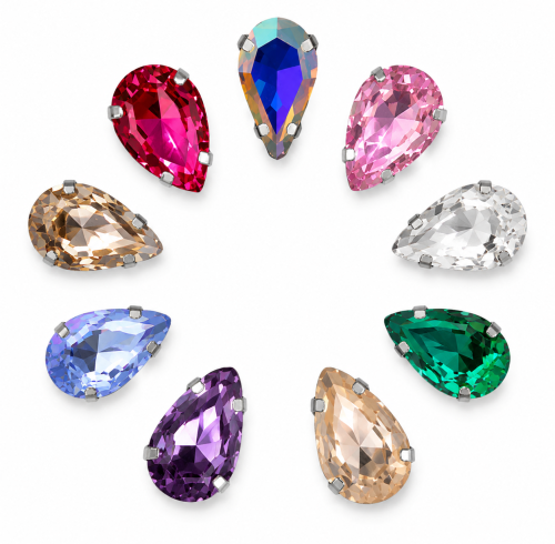 Wholesale Teardrop Sew-On Glass Claw Rhinestones