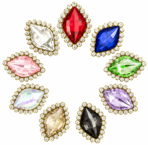 Wholesale Diamond-Shaped Sew-On Flower Mode Glass Claw Rhinestones