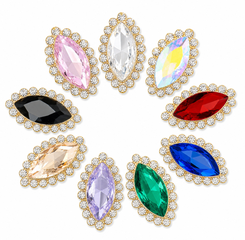 Wholesale Navette Sew-On Flower Mode Claw Rhinestones