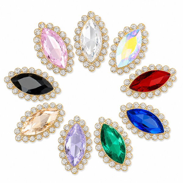 Wholesale Navette Sew-On Flower Mode Claw Rhinestones
