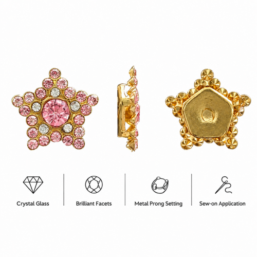 Wholesale Star Sew-On Flower Mode Glass Claw Rhinestones