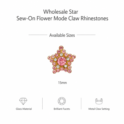 Wholesale Star Sew-On Flower Mode Glass Claw Rhinestones