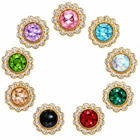 Wholesale Round Sew-On Flower Mode Claw Rhinestones