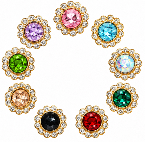 Wholesale Round Sew-On Flower Mode Glass Claw Rhinestones