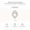 Wholesale Diamond-Shaped Sew-On Flower Mode Claw Rhinestones With Pearl