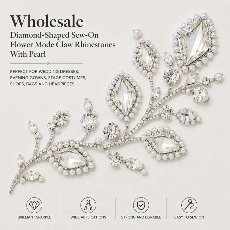 diamond claw rhinestones with pearl