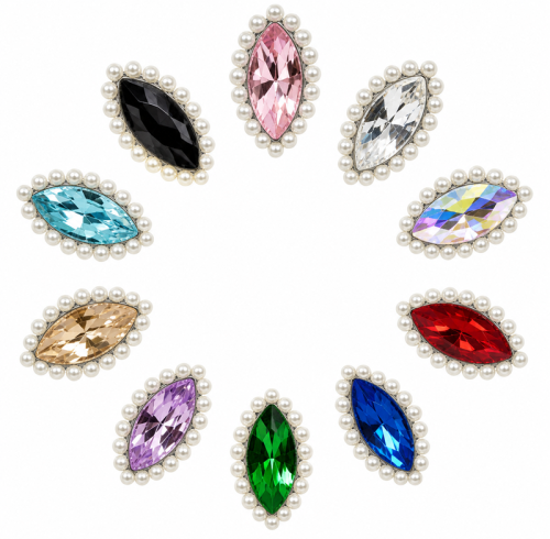 Wholesale Navette Sew-On Flower Mode Claw Rhinestones