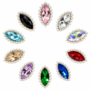 Wholesale Navette Sew-On Flower Mode Claw Rhinestones With Pearl
