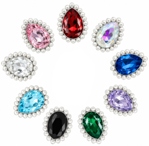 Wholesale Tear Drop Sew-On Flower Mode Claw Rhinestones