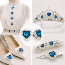 Wholesale Heart Sew-On Flower Mode  Claw Glass Rhinestones With Pearl