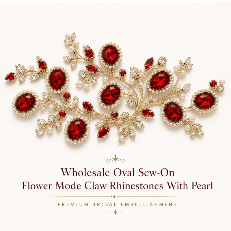 oval claw rhinestones with pearl
