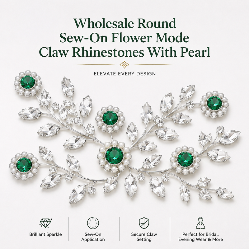 round claw rhinestones with pearl