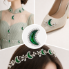 Wholesale Moon Sew-On Flower Mode Glass Claw Rhinestones With Pearl