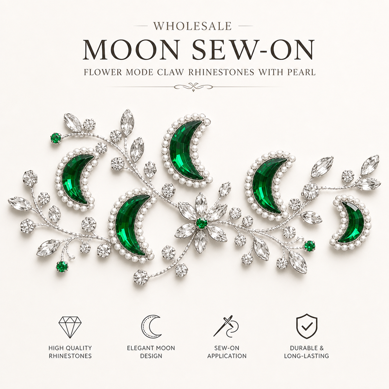 moon claw rhinestones with pearl