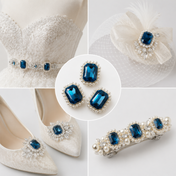 Wholesale Rectangle Sew-On Flower Mode Claw Rhinestones With Pearl