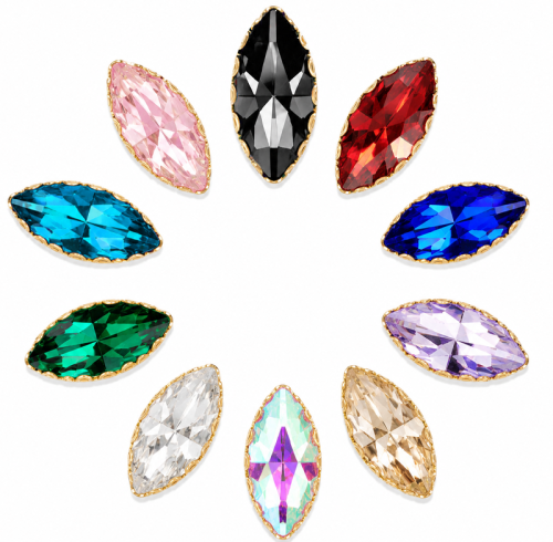 Wholesale Navette Sew-On Wave Model Claw Rhinestones