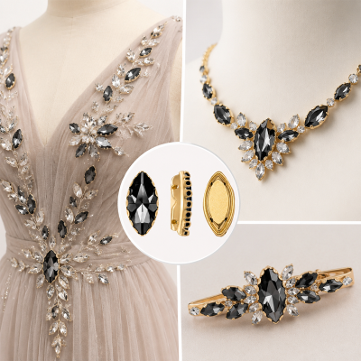 Wholesale NavetteSew-On Wave Model Claw Rhinestones