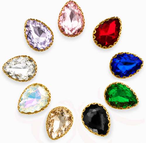 Wholesale Tear Drop Sew-On Wave Model Claw Rhinestones