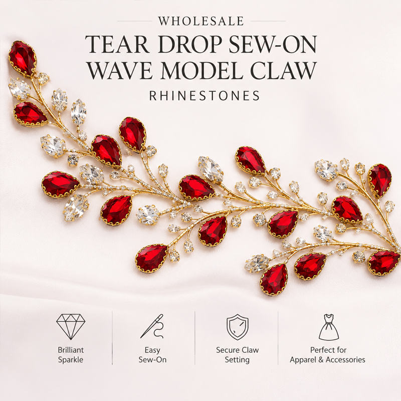 teardrop wave model claw rhinestones