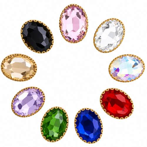 Wholesale Oval Sew-On Wave Model Claw Rhinestones