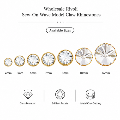 Wholesale Rivoli Sew-On Wave Model Claw Rhinestones