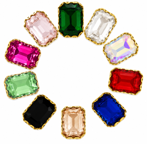 Wholesale Rectangle Sew-On Flower Mode Claw Rhinestones With Pearl
