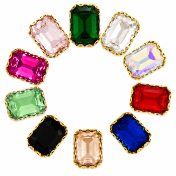 Wholesale Rectangle Sew-On Flower Mode Claw Rhinestones With Pearl