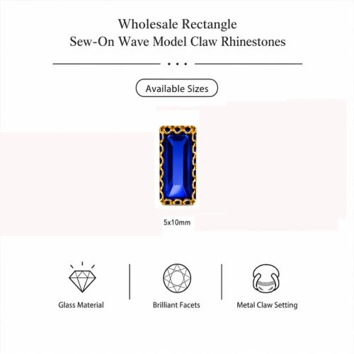 Wholesale Rectangle Sew-On Flower Mode Claw Rhinestones With Pearl
