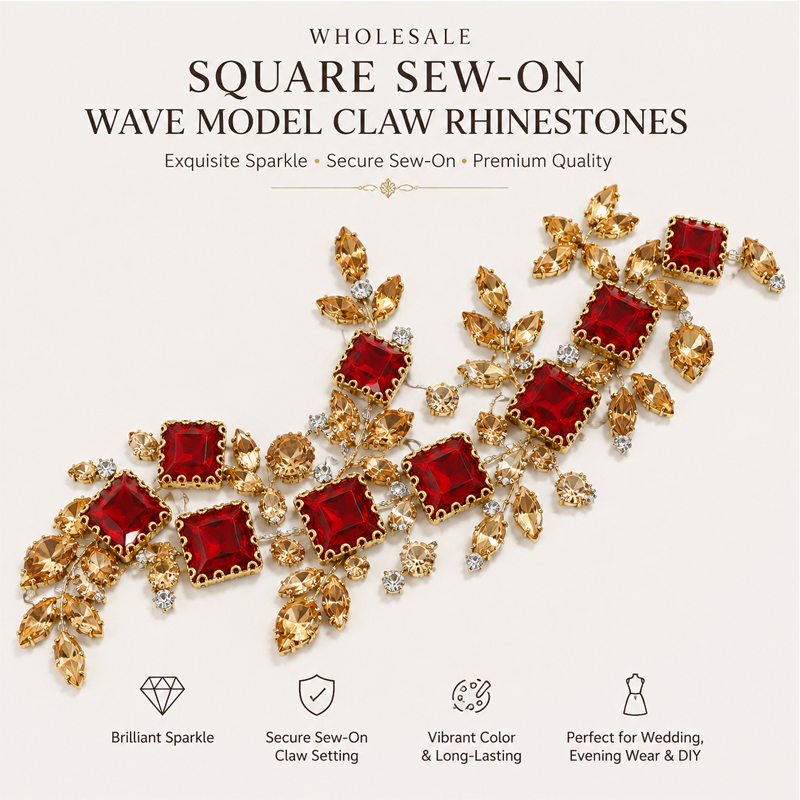 square wave model claw rhinestones