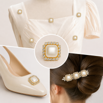 Wholesale Square Sew-On Pearl Flower Model Claw Rhinestones