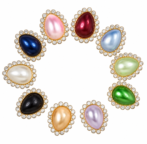 Wholesale Tear Drop Sew-On Pearl Flower Model Claw Rhinestones