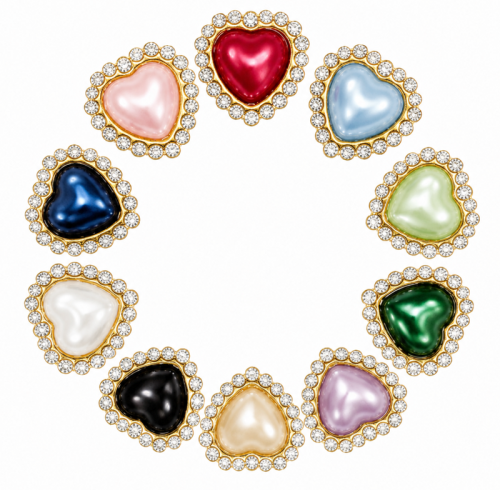 Wholesale Heart Sew-On Pearl Flower Model Claw Rhinestones