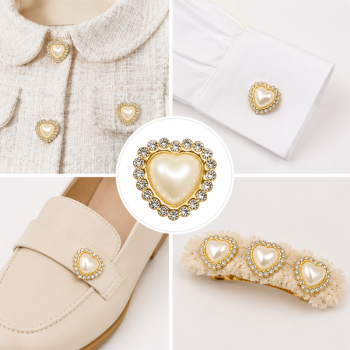 Wholesale Heart Sew-On Pearl Flower Model Claw Rhinestones