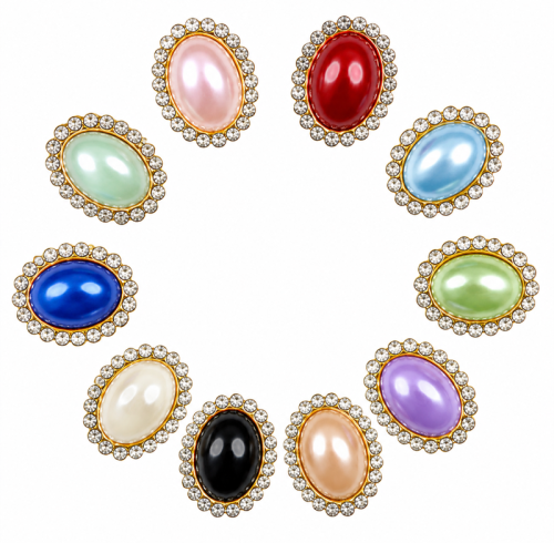 Wholesale Heart Sew-On Pearl Flower Model Claw Rhinestones