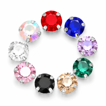 G&J Wholesale Round Single-Claw Sew-On Glass Rhinestones