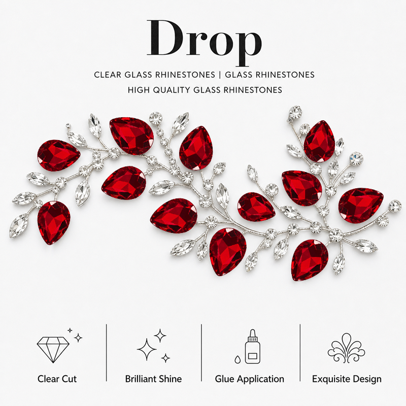 Wholesale Drop Fancy Glass Rhinestones for Garment Shoes Bags and Fashion Decoration