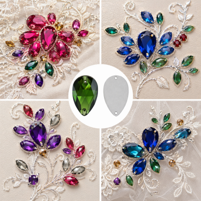 G&J Wholesale Drop Glass Sew-On Rhinestone