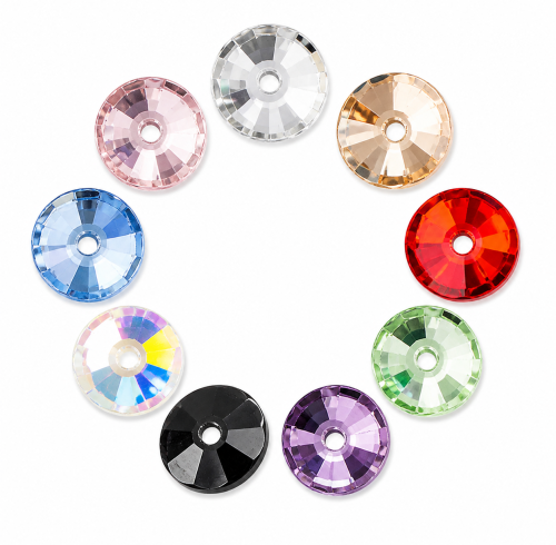 G&J Wholesale Round Lochrose Glass Sew-On Stone