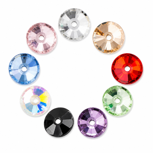 G&J Wholesale Round Lochrose Glass Sew-On Stone