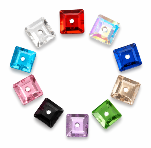 G&J Wholesale Square Lochrose Glass Sew-On Stone