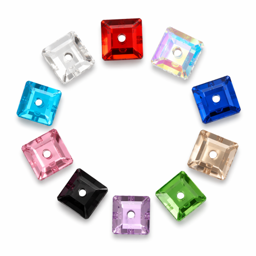 G&J Wholesale Square Lochrose Glass Sew-On Stone