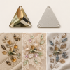 G&J Wholesale Triangle Glass Sew-On Stone With 3 Sewing Holes