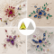 G&J Wholesale Triangle Glass Sew-On Stone With 3 Sewing Holes