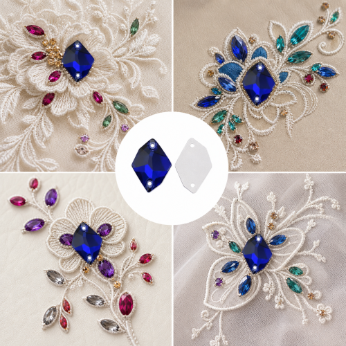 G&J Wholesale Cosmic Glass Sew-On Stone