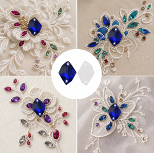 G&J Wholesale Cosmic Glass Sew-On Stone